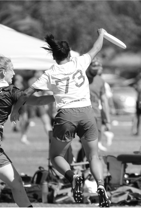 Athlete playing ultimate frisbee